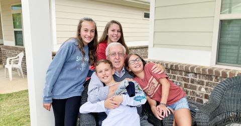 Fred Weil lived well. And he was cherished by his many grandchildren, standing from left, Claire Lacy and Haley Weil; front from left, AJ Weil and Charlotte Sessions.