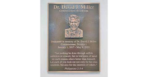 The late Dr. David Miller served as County Commissioner until his passing earlier this year.
