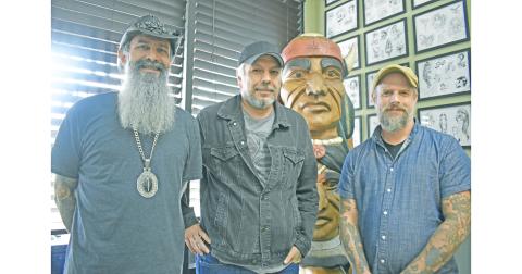 The three owners of Holy Mountain Tattoo (pictured from left) Lil’ D, Sergio Lindop and Brian Snape searched for a good location for over two years, before settling on Dahlonega. Between them and the other tattoo artists they employ, they can do just about any style tattoos.