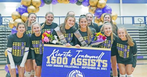 The LCHS Volleyball team celebrated its two seniors, Reagan Spivey and Kiersta Trammell on Tuesday, before winning its Senior night game against Rabun County. The team also celebrated Trammell, who recently scored her 1500th assist in her time at Lumpkin as the team’s setter.