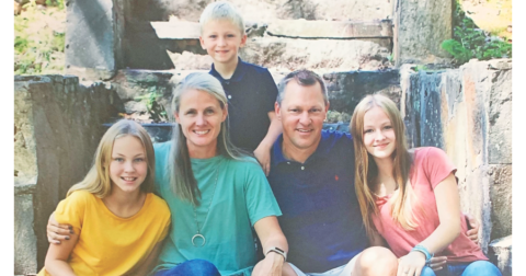 New head football coach Heath Webb, his wife Jesi, and their children  Josie, Abbie Kate and Thomas are getting ready to move back to Lumpkin County.