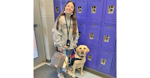 Charlotte Sessions and her diabetic alert dog Baymax are ready to take on middle school together as Baymax becomes the first service animal to accompany a student in Lumpkin County Schools.