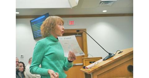 Dedee Formica voices her opinions about the proposed Animal Shelter at the recent Board of Commissioners public hearing.