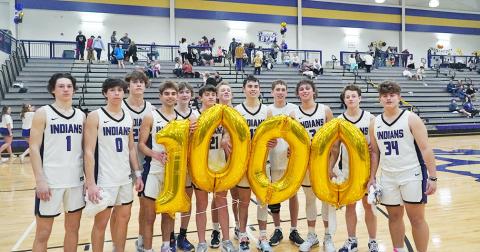 Lumpkin County’s only senior basketball player Jones Harris scored the 1,000th point of his high school career during the team’s senior night celebration against White County last week.
