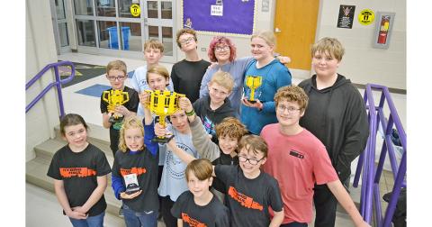 Students showed off their hard work recently at a demonstration for parents and teachers at the middle school.