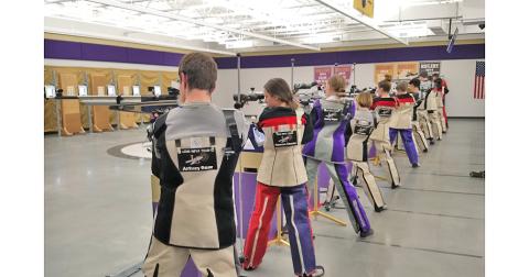 Members of the LCHS Rifle team take aim during the team’s math against Buford on January 24. The Indians claimed their seventh straight victory in the match to keep up a perfect record on the season.