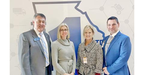 The latest push for increased broadband access includes the efforts of, from left, State Senator Steve Gooch, Lumpkin County Development Authority Executive Director Rebecca Mincey and Windstream representatives Deana Perry-Hawkins and Michael Foor.