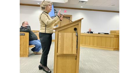 June Woodward was one of several residents that took to the podium at Lumpkin's public hearing to talk about how the board should look to limit future growth in Lumpkin County.