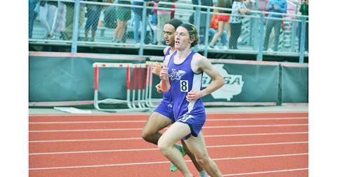 Lumpkin distance runner Ben Sherrill tries to maintain position during the 1600 meter on Saturday at the team’s Sectional Meet. With his Top-8 finish at Sectionals, Sherrill punched his ticket for the State meet set for this Saturday.