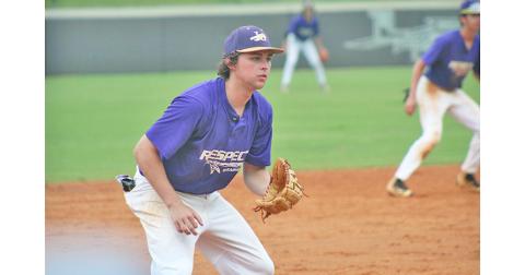 Hunter Cooper awaits the pitch at third base during Lumpkin’s summer game against Union on Tuesday. The rising senior looks to be one of the team’s leaders for next season as Lumpkin prepares to field a fairly young team.