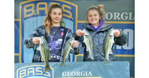 Lumpkin fishers Lyndsey and Audrey Gailey made up one of two Lumpkin teams who qualified for the B.A.S.S. Nation state tournaments on Lake Hartwell this past weekend.