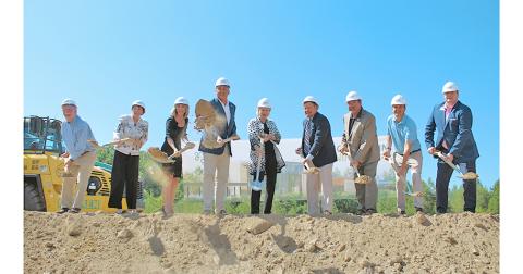 ABOVE: Elected officials, hospital higher ups and construction crews all gathered together to celebrate the official start of the next chapter in healthcare in Lumpkin County on Wednesday at the groundbreaking for the future NGMC Lumpkin campus. Pictured from left: Philip Wilheit, Bonita Jacobs, Sonja McLendon, Senator Steve Gooch, Carol Burrell, Spence Price, Chris Dockery, RK Whitehead and Representative Will Wade.