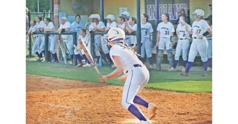 Lumpkin County third baseman Hailey Mincey runs out a hit as the team kicks off its season at home against Madison County last week.