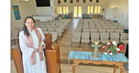 Rev. Charlotte Arsenault is happy to take the helm at the new Georgia Mountains Unitarian Universalist building on Morrison Moore Parkway.