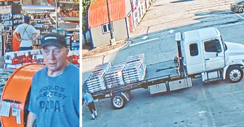 Information is wanted regarding the identity of a man who paid for nearly $7,000 in roofing shingles with a stolen credit card number.