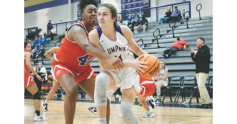 Lumpkin County’s Mary Mullinax drives to the basket during last season’s championship winning run.