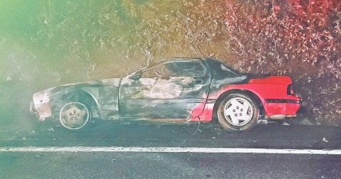 Deputy Justin Blackwell was able to rescue a local driver from a sudden car fire last Tuesday.