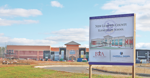 The new Lumpkin County Elementary School facility is under construction at 216 Pinetree Way. It is scheduled to welcome students for the first time in August.