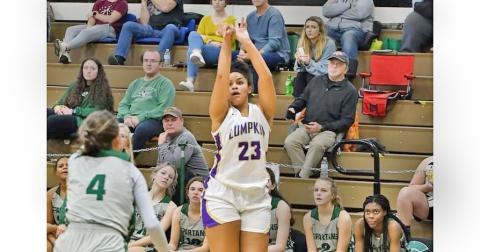 Lumpkin’s Kate Jackson puts up a shot during Lumpkin’s game against Webb as part of the team’s holiday tournament in Greeneville, Tenn. (Photo courtesy of Andrew Johnson Banks Ladies Classic)