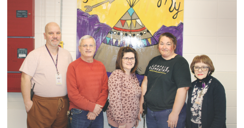 The Lumpkin County Elementary School custodial team is (from left to right) Ray Boynton, Denny Tolbert, Jill Tillman, Liza Fulton and Patricia Weidner.