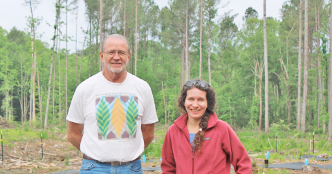 TACF state chapter president Jack Rogers and Dr. Karrie Ann Fadroski of the UNG Biology department are working to neutralize the dual threats of chestnut blight and root rot.