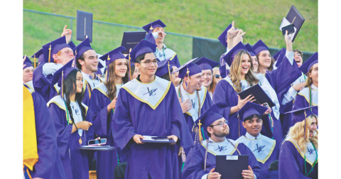 The LCHS Class of 2023 celebrates at graduation.