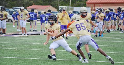 The Lumpkin County varsity football team is conducing spring practices. The Indians will  play their spring game May 12 versus North Cobb. (Photo by John Bynum)