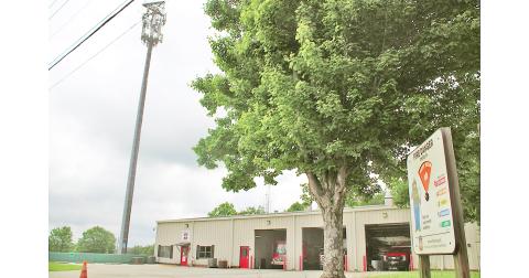 The cell phone tower at the heart of the City’s lawsuit against the County sits next to Dahlonega's Fire Station No. 1.