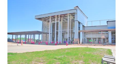Clear signs of progress are visible on the site of the new Northeast Georgia Medical Center campus in Lumpkin County.