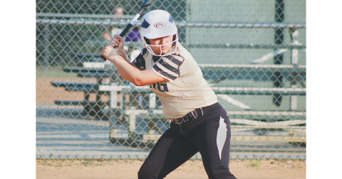 Mathiel Mendoza steps into the batter’s box and keeps her eye on the opposing pitcher.