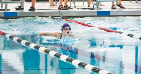 Lumpkin swimmer Emmeline Cox competes in one of her events at the state competition.