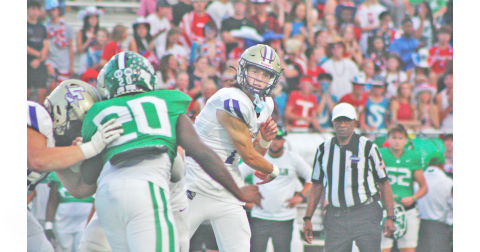 Lumpkin quarterback Cal Faulkner delivers a pass in last week’s 47-7 victory for the Indians over Franklin County.