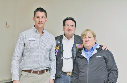 Candidates, from left, Dan Brown, Lance Bagley and Johnny Ariemma were the big Election Night winners in Dahlonega on Tuesday evening.