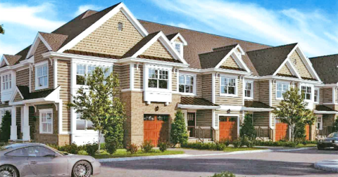 An artist rendering provided by Mountain Top Real Estate Group, LLC depicts proposed townhome units that feature a mountain architectural design as called for by the City’s Comprehensive Plan.