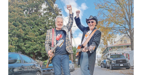 Life-long local musicians Carl Jah Haasis (left) and Jerry Piper have joined musical forces to create the improv-friendly rock band known as Clique Bait.