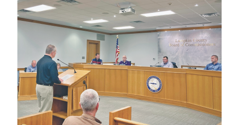 Lumpkin County Sheriff Stacy Jarrard was first to address the Board of Commissioners regarding sound ordinances during last week’s work session.