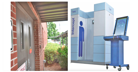 The Tek84 body scanner measures 3 feet x 6 feet, which the company claims is “the smallest operational footprint in the industry,” and is easily relocatable.