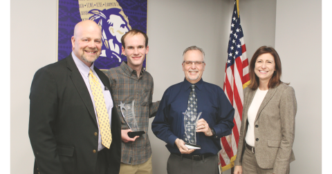 The 2023/2024 STAR student and teacher were formally recognized at the January 8 meeting of the Lumpkin County Board of Education. Pictured from left are LCHS Principal Billy Kirk, STAR student Will McKinney, STAR teacher Don Brock and Superintendent Sharon Head.