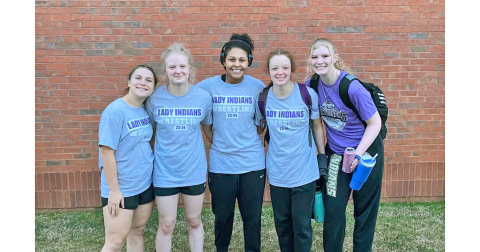 LCHS boys and girls wrestling teams advanced a total of 17 athletes to the Traditional State Championships, including (pictured) Lady Indians wrestlers Gwennie Wight, Greta Garbuzovas, Monica McClendon, Nora Garbuzovas and Maxine Sullens.