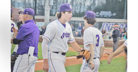 Lumpkin County’s Hayden Gilbert encourages his teammates during last week’s games.