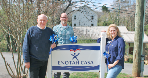 Pictured, from left, Enotah CASA Board Chair Ben Wallace, Lumpkin Supervisor Brett Myers and Executive Director Della Lago are celebrating the organization's 25th anniversary with the introduction of an exciting new annual event, the Murder Mystery Dinner Theater.