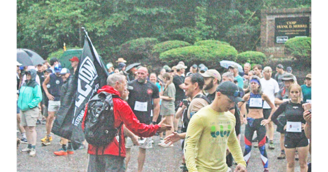 Participants gather at Camp Frank D. Merrill in Dahlonega for the Hero Hill Climb.