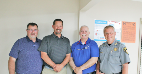 Incumbents (from left) County Commission Chairman Chris Dockery, Commissioner Tucker Greene, Commissioner Dr. Bobby Mayfield and Sheriff Stacy Jarrard celebrate big wins following the May 21st General Primary.