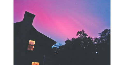 A surprise appearance of the Northern Lights above Lumpkin County resulted in many colorful pictures of the solar storm, including this one by Keith Krayanek who was able to snap a shot of the pinkish tinged-sky over his Ben Higgins Road residence.
