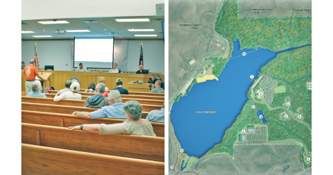 A map created by Lose Design in 2020 depicts the Final Master Plan for the Yahoola Creek Reservoir. Among other changes, an interior parking lot depicted on the map may be relocated closer to Rock House Road.