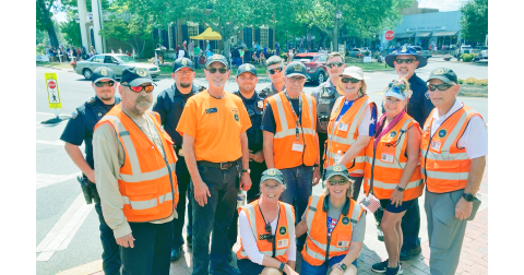 Representatives from the City of Dahlonega Police, Lumpkin County Sheriff’s Office and the Sheriff’s Volunteer Organization helped to manage a large crowd during the recent 4th of July celebration.