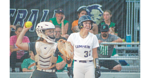 Lumpkin County High School softball player Cadence Ivey steps to the plate during last week’s game.