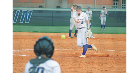 Lumpkin County High School’s Kenley Greene delivers a pitch during last week’s JV home opener against Union County.
