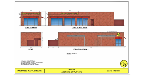 A brand new Waffle House is in the works for Pinetree Way, as detailed plans were recently submitted to the City of Dahlonega.