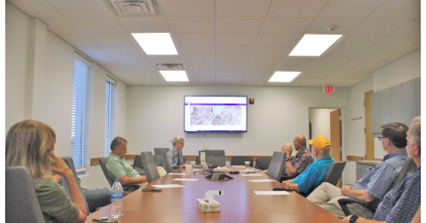 Members of the Yahoola Creek Reservoir Committee met earlier this week to review a revised schematic concept for a new parking area, walking track, pavilion and restrooms to be located off of Rock House Road.